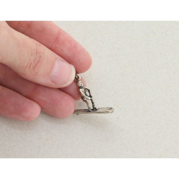 Sterling Silver Beach Surfer Charm or Pendant - Picture 8 of 8